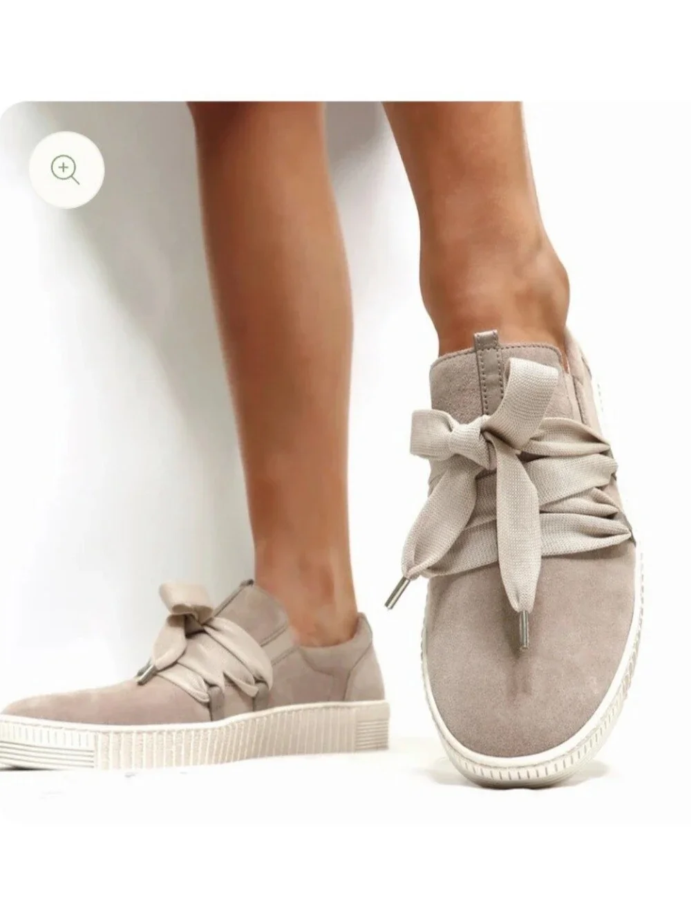 Gabor Bow Slip On Sneakers 7.5 Champagne